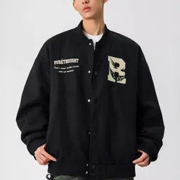 KPOP Men Typography Varsity Jacket-picture-23