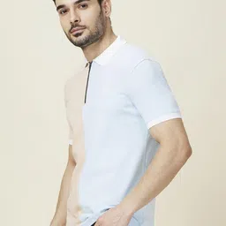 Being Human Men Colourblocked Polo Collar Slim Fit T-shirt image 2