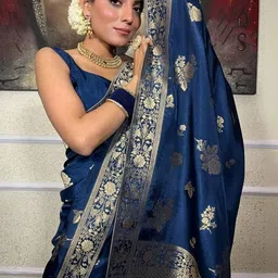 YAMUNE Woven Design Zari Art Silk Handloom Banarasi Saree image 2