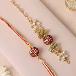 fnp Artificial Beaded Royalty Bhaiya Bhabhi Rakhis-picture-35