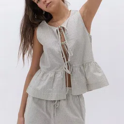 LULU & SKY Striped Round Neck Top With Shorts Co-Ords image 4