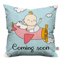 GIFTNEED Blue Printed Square Cushion Cover image 2