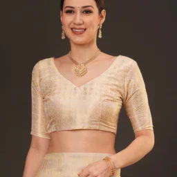 Mitera Ethnic Motifs Zari Silk Blend Kanjeevaram Saree image 5