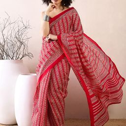 Mitera Ethnic Motifs Silk Blend Ready to Wear Dabu Saree-picture-19