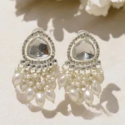 MEIRA JEWELLERY Artificial Stones Studded & Beaded Contemporary Drop Earrings-picture-20