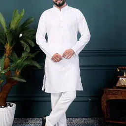 BH FAB Men White Cotton Kurtas image 4