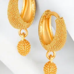 SHREE KRISHNA SHOPPING Women Gold Plated Hoop Earrings-picture-35