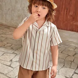 FASTDEAL Boys Striped Short Sleeves Shirt With Shorts-picture-52