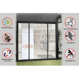Stylista Transparent Insulated Magnetic Door Curtain - 106 x 130 inch - PVC thickness 0.2mm-picture-37