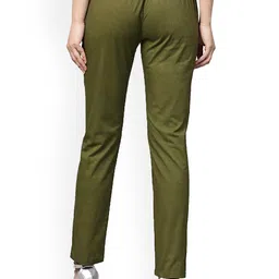SRISARAS Women Mid-Rise Chinos Cotton Trousers image 2