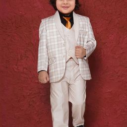 Aj DEZInES Checked Single-Breasted Five-Piece Party Suit-picture-24