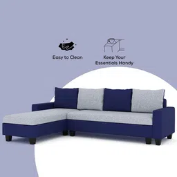 Westido Blue Fabric Ultra Comfortable 5-Seater Sofa image 2
