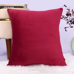 DECOWAT Red Cotton Linen 2 Pieces Square Shape Cushion Covers - 24" x 24" image 5