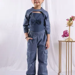 NEUDIS Girls Shoulder Straps Top With Joggers & Jacket-picture-25