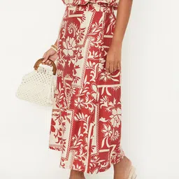 max Printed A-Line Midi Skirt image 2