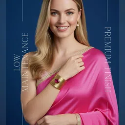 ORANGENYSHA Gold-Plated Crystal Studded Cuff Bracelet image 4