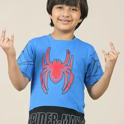Kids Ville Boys Spider-Man Graphic Printed Round Neck Cotton T-shirt-picture-30