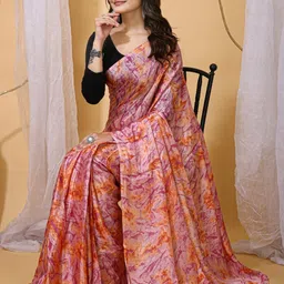 HERE&NOW Abstract Printed Art Silk Ready To Wear Saree image 5