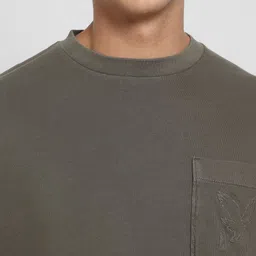 AMERICAN EAGLE OUTFITTERS Men Solid Round Neck Cotton Oversized T-shirt image 4