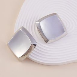 SOHI Slab Silver-Plated Contemporary Studs-picture-46