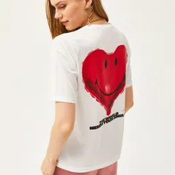 Olalook Women Printed High Neck Applique T-shirt image 5