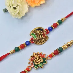 MEIRA JEWELLERY Set Of 2 Beaded Rakhi Comes with Roli Chawal & Card-picture-13