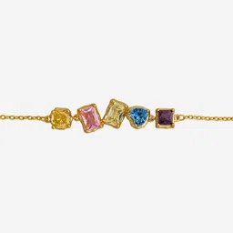 Kushal's Fashion Jewellery Women Gold-Plated Link Bracelet-picture-35