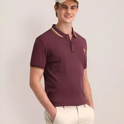 U.S. Polo Assn. Men Solid Polo Collar Cotton Slim Fit T-shirt-picture-47