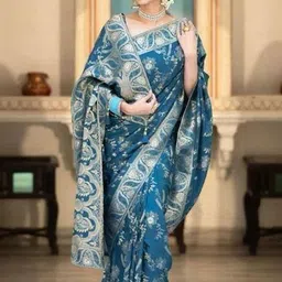 Vovar Ethnic Motifs Zari Art Silk Handloom Banarasi Saree image 5