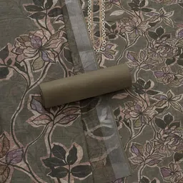 Soch Floral Printed Beads And Stones Linen Unstitched Dress Material image 4