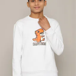 RUTE KIDS Boys White Black Pure Cotton Printed Slim Fit Sweatshirt-picture-35