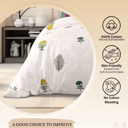 LIVING ROOTS Purple Floral 210 TC King Bedsheet with 2 Pillow Covers image 3