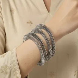 SZN Set Of 4 Silver-Plated Bangles image 4