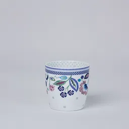 CLAY CRAFT White & Blue 6 Pieces Printed Ceramic Glossy Mugs image 4