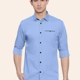 CB-COLEBROOK Men Solid Spread Collar Cotton Casual Shirt-picture-29