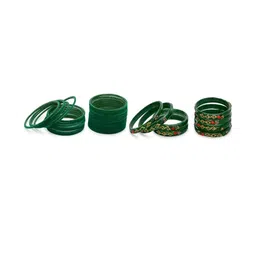 Somil Elegant Women Green Pack Of 32 Handmade Traditional Glass Bangle Set-picture-15