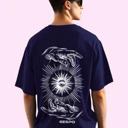 AUSK Graphic Printed Round Neck Drop Shoulder Sleeves Oversized Pure Cotton T-shirt-picture-52