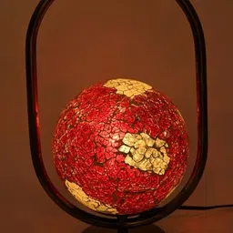 1ST TIME Red Glass Cylinder Table Lamps image 3
