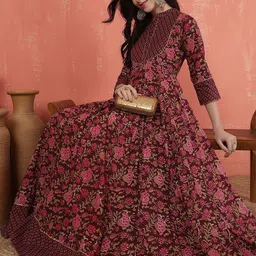 glam roots Printed Rayon Blend Stitched Anarkali Gown-picture-26