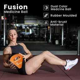 cougar Dual Color Textured Surface Medicine Ball For Home and Gym High Grip 1-KG Medicine Ball image 2