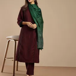 Fabindia Geometric Woven Design Fringed Border Detail Pure Cotton Shawl-picture-15