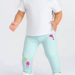 Nauti Nati Girls Sea Creature Printed Cotton Leggings-image-48
