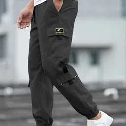 JUMPCUTS Men Mid-Rise Cargos Trousers-picture-29