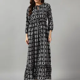 Raiyani Enterprise Women Printed Fit and Flare Maxi Dress-picture-35