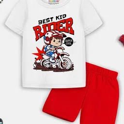 YK X Trampoline Boys Pack Of 3 Printed Round Neck T-Shirts With Shorts image 5