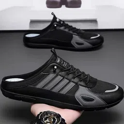 Blue Pop Men Perforations Slip-On Sneakers-image-4