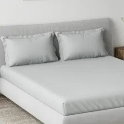 DDecor Grey 180 TC Pure Cotton Super King Bedsheet - 2.74 M x 2.74 M image 3