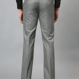 cantabil Men Regular Fit Grey Cotton Blend Trousers image 2