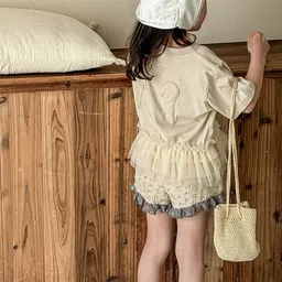 LULU & SKY Girls Floral High-Rise Shorts image 3