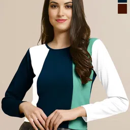 Mast & Harbour Women Pack of 2 Solid Regular Sleeves Top-picture-39